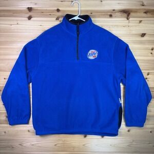 Colorado Timberline Miller Lite Fleece Sweater Mens Large Blue 1/4 Zip Pullover